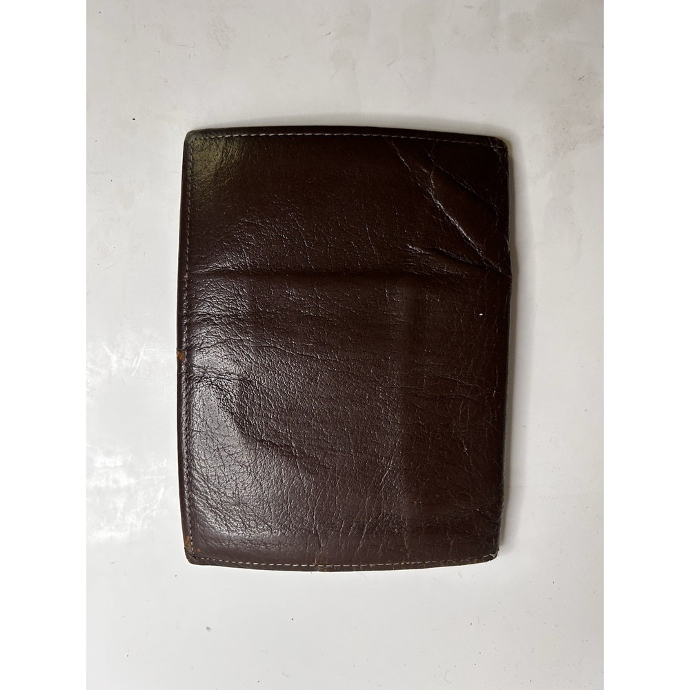 Vintage SWANK Bi Fold Brown Buffalo Calf Leather Wallet Billfold